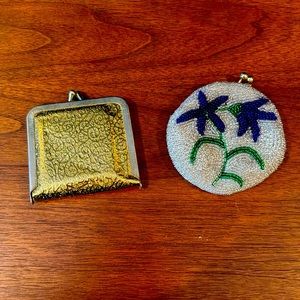 Vintage mirror & coins purse